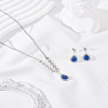 Brass Rhinestone Pendant Necklace & Stud Earring Sets SJEW-LP0001-51A-3