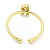 Rack Plating Brass Open Cuff Rings for Women RJEW-F162-02G-R-3