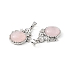 Natural Rose Quartz Pendants G-P498-01P-02-3