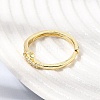 Brass Micro Pave Clear Cubic Zirconia Finger Rings for Women CU-CBAE7DF-12G-01-2