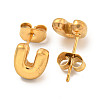 Chunk Letter 304 Stainless Steel Stud Earrings for Women EJEW-G386-01U-G-2