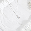 1Pc Alloy Clear Cubic Zirconia Teardrop Pendant Necklaces for Women NJEW-LP0004-14P-3
