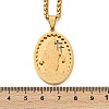 304 Stainless Steel Virgin Mary Pendant Wheat Chain Necklaces for Men NJEW-S387-09G-05-5