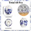 60Pcs Glazed Porcelain Beads PORC-SC0001-29B-2