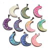 Eletroplated Natural Druzy Agate Pendants G-G131-02P-1