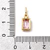 Brass with Cubic Zirconia Pendants KK-F916-10G-01-3