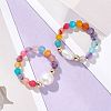 Adjustable Natural Cultured Freshwater Pearl & Natural Agate Finger Rings RJEW-JR00967-5