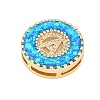 Brass Micro Pave Cubic Zirconia Slide Charms KK-I723-51G-01-3