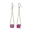 Dyed Natural Quartz Crystal Dangle Earrings EJEW-JE05488-4