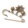 Tibetan Style Alloy Star/Moon/Sun Charms Kilt Pins Brooch JEWB-BR00173-5