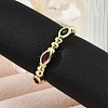 Brass Micro Pave Cubic Zirconia Open Cuff Rings for Women RJEW-R011-01G-01-2