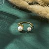 Natural Pearl Finger Rings RJEW-P113-17G-4