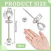 2Pcs 925 Sterling Silver Beadable Pin Pendant Bails STER-BC0003-32P-2