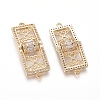 Brass Micro Pave Cubic Zirconia Links connectors ZIRC-I032-21G-A-2