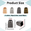 80Pcs 4 Colors Zinc Alloy Cord End BUTT-BC0001-16B-2