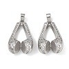 Brass Micro Pave Clear Cubic Zirconia Pendants CU-L277-12P-1