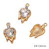 Golden Alloy Resin Rhinestine Pendants PW-WGCBCC2-08-1