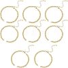  8Pcs Two Tone Handmade Brass Curb Chain Bracelet Makings KK-NB0002-63-1