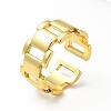 Brass Rectangle Open Cuff Ring for Men Women RJEW-A008-07G-3