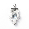 Brass Micro Pave Cubic Zirconia Pendants ZIRC-G157-22P-2