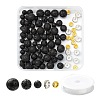 76Pcs Natural Lava Rock Round Beads for DIY Bracelet Making DIY-FS0002-01-1