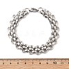 304 Stainless Steel Half Round Link Chain Bracelets for Women Men BJEW-F488-07P-3