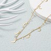 Brass Curb Chains Pendant Necklaces NJEW-JN03586-3