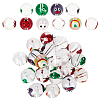 SUPERFINDINGS 20Ppcs 5 Style Transparent Glass Enamel Beads GLAA-FH0001-47-1