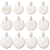  18Pcs 3 Style 201 Stainless Steel Flat Round Tag Pendants STAS-NB0001-21-1
