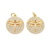 Brass Micro Pave Clear Cubic Zirconia Pendants ZIRC-L100-091G-2