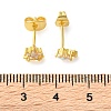 Brass Micro Pave Cubic Zirconia Stud Earrings For Women EJEW-B111-01G-02-5