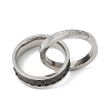 304 Stainless Steel Interlocking Ring Pendants STAS-U040-18P-A-1