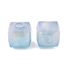 UV Plating Rainbow Iridescent Acrylic Beads PACR-C009-03B-2