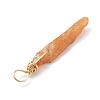 Electroplated Raw Rough Natural Quartz Crystal Copper Wire Wrapped Pendants PALLOY-JF02410-01-4
