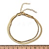 304 Stainless Steel Flat Snake Chain & Box Chain Double Layer Anklets for Women AJEW-F069-02G-3