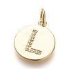 Brass Micro Pave Cubic Zirconia Pendants ZIRC-E152-06L-G-RS-1