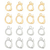 BENECREAT 24Pcs 4 Styles Rack Plating Brass Fold Over Clasps KK-BC0012-80-1