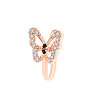 Brass Micro Pave Clear Cubic Zirconia Butterfly Clip-on Nose Septum Rings WGE0FFA-03-2