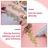 Brass Rhinestone Cloth Patches PATC-WH0031-003G-02-3