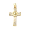 Brass Micro Pave Clear Cubic Zirconia Pendants KK-P350-16G-03-1