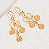 Fashionable Brass Heart Tassel Hoop Earrings JG7155-3