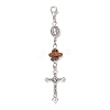 Tibetan Style Alloy Cross Pendant Decoration HJEW-JM02684-4