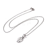 Non-Tarnish 304 Stainless Steel Coffee Bean Pendant Necklace for Women STAS-E154-25P-2