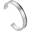 1Pc 304 Stainless Steel Grooved Cuff Bangles BJEW-SC0001-74P-1