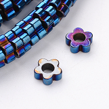 Flower Electroplate Non-magnetic Synthetic Hematite Bead Strands G-L426-07A