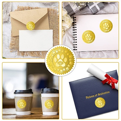 34 Sheets Self Adhesive Gold Foil Embossed Stickers DIY-WH0509-082-1