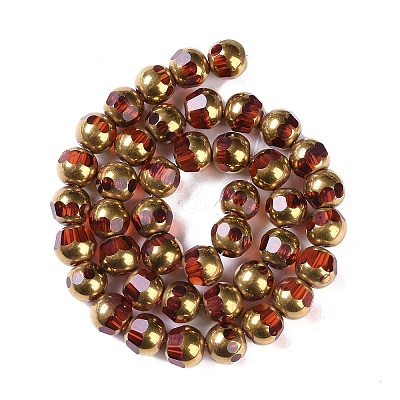 Electroplate Glass Beads Strands EGLA-Q128-04A-FP02-1