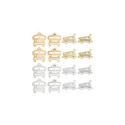 16Pcs 4 Styles 201 Stainless Steel Pendants STAS-UN0035-69-1