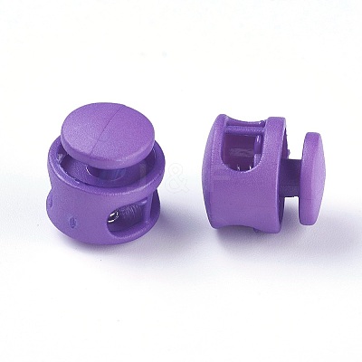 Plastic Spring Cord Locks X-FIND-WH0039-01F-1