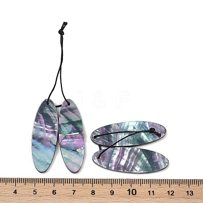 2Pcs Natural Black Lip Shell Pendants FIND-Z079-01A-1